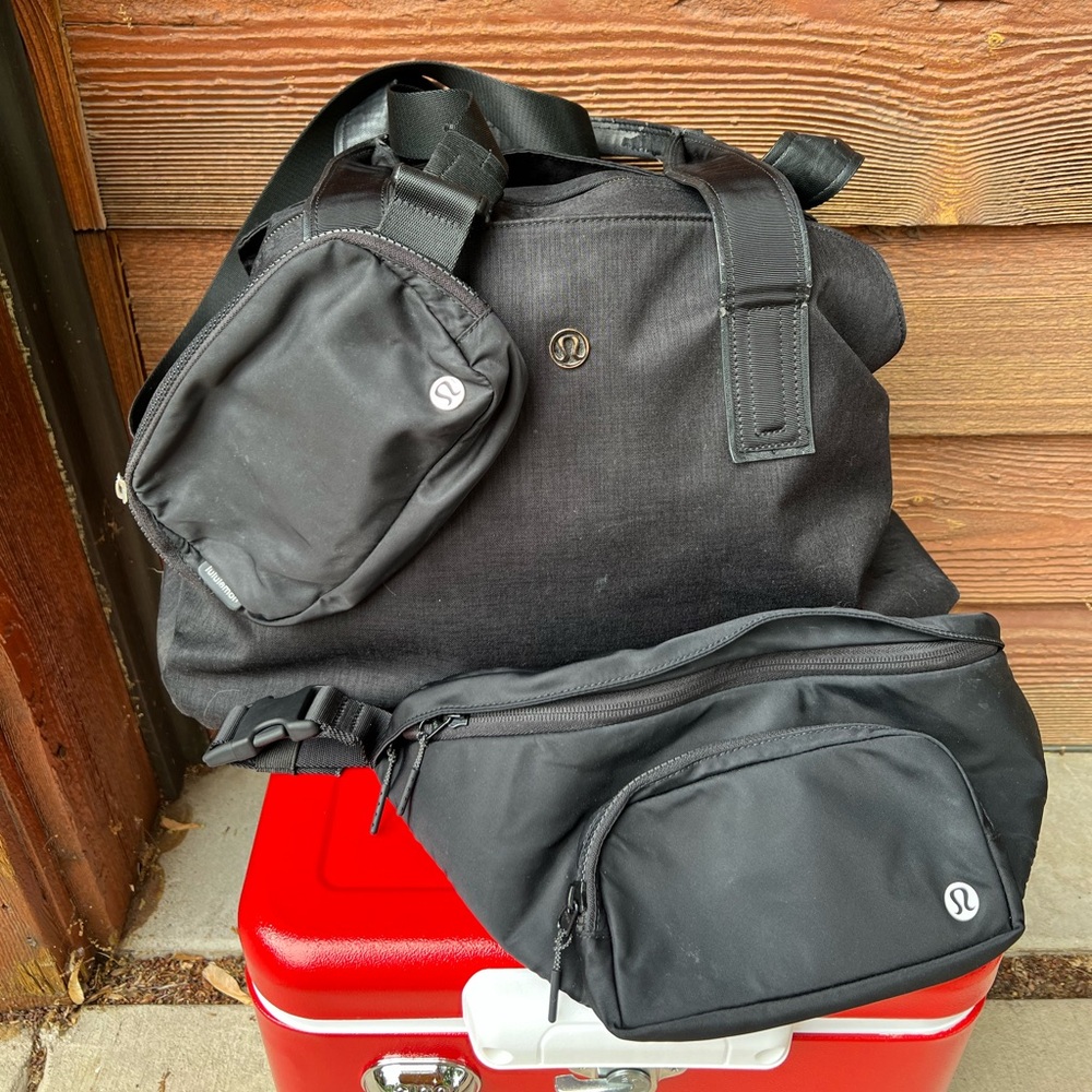 Lululemon Sporty Preppy Belt Bags And Duffel 3 Bag Bundle